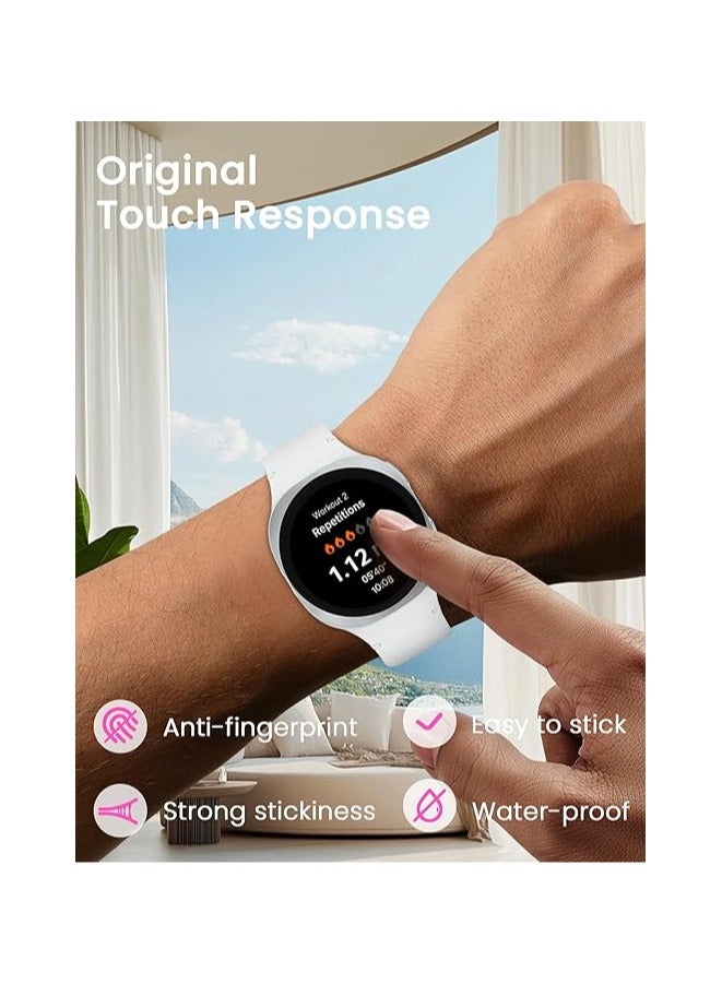 حَبْل تِك حامي شاشة من 3 قطع لساعة Samsung Galaxy Watch 9 / Watch 8 مقاس 40 مم، مع أداة تركيب ذاتية المحاذاة، زجاج مقسى شفاف عالي الدقة، مضاد للخدش وخالي من الفقاعات - Image 3
